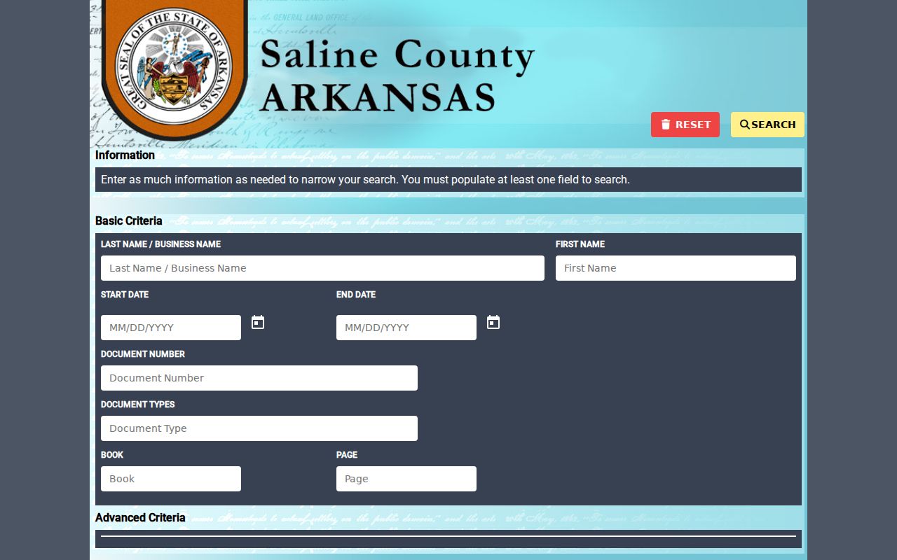 Benton people search AVA land record search interface